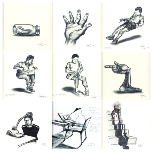 collection of my drawings dealing with my own personal context on 'dis-mobility'...