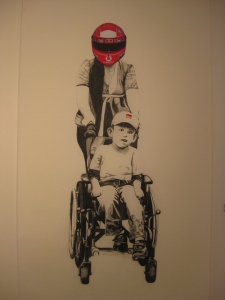My life-sized drawing using charcoal and collage on paper & displayed @Singapore Art Museum.